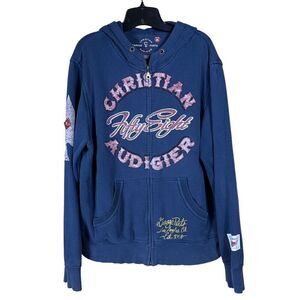 Vintage Christian Audigier Zipup Hoodie Men’s size XL